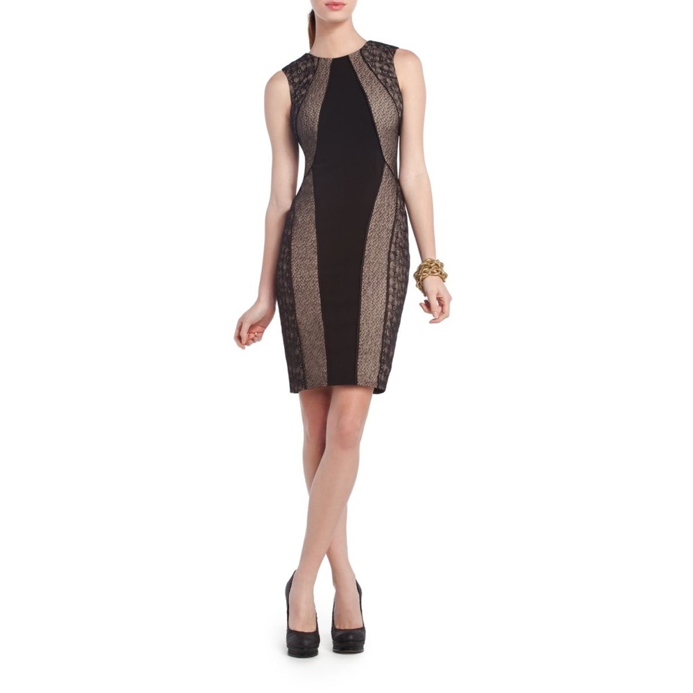 BCBGMazAzria Jazelle Lace Nude Dress